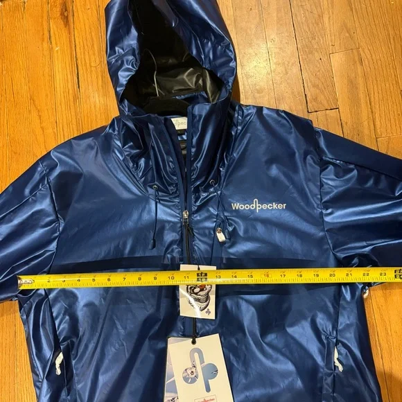 Woodpecker Men’s Wind Shell Flash Blue Jacket Hooded Zip Up Brand New NWT - Picture 13 of 13